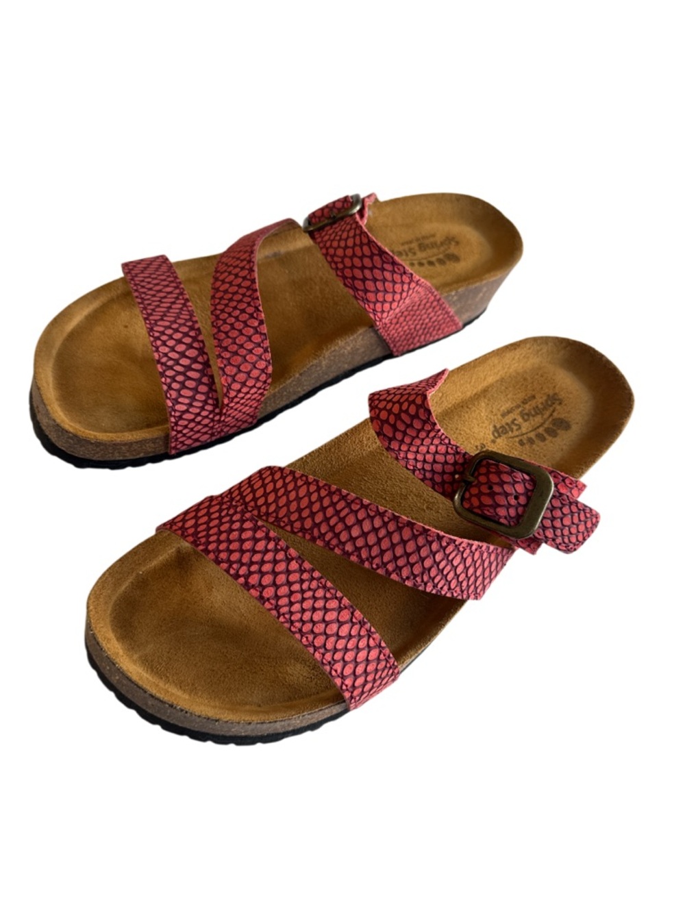 Spring Step Flossie slide sandals in red Size 38 US 7/7.5